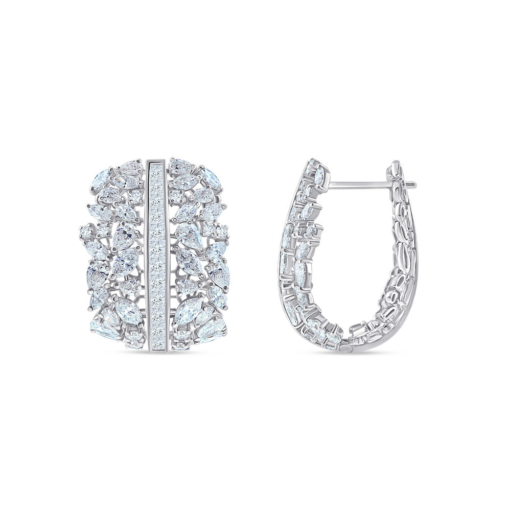Marquise Pear Cut Wide Hoop Earrings