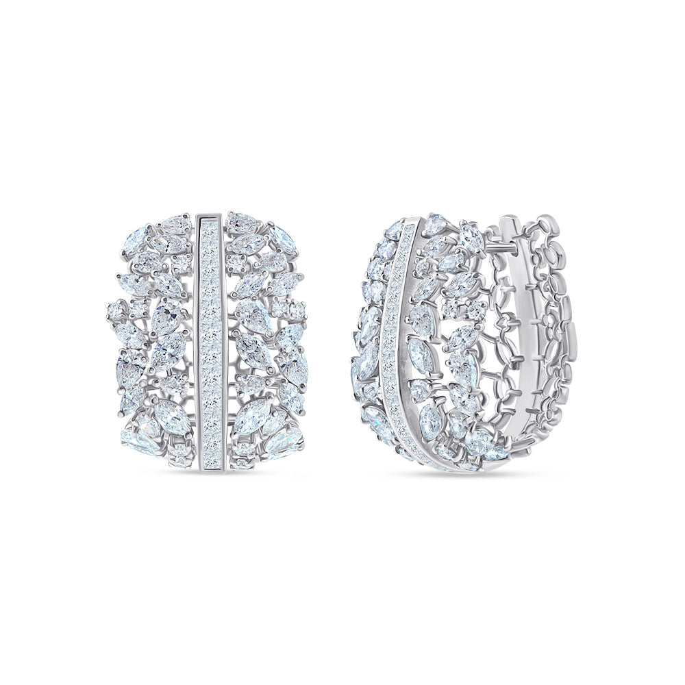 Marquise Pear Cut Wide Hoop Earrings