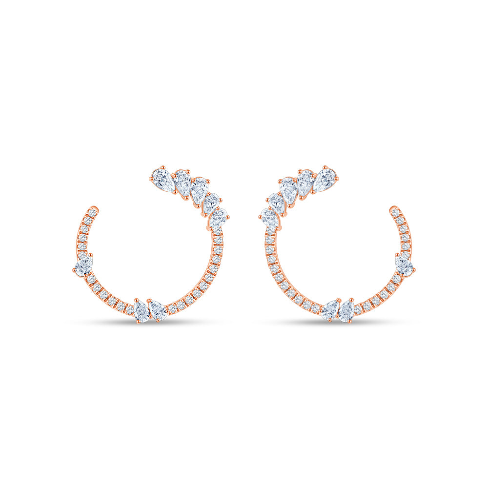 Pear Brilliant Cut Open Hoop Earrings