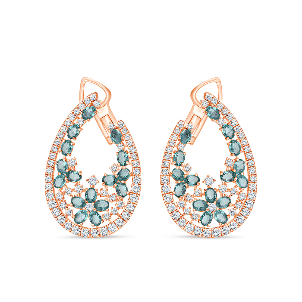 Oval Cut Emerald Stone Earrings