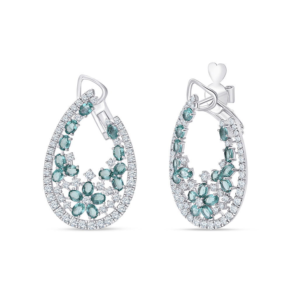 Oval Cut Emerald Stone Earrings