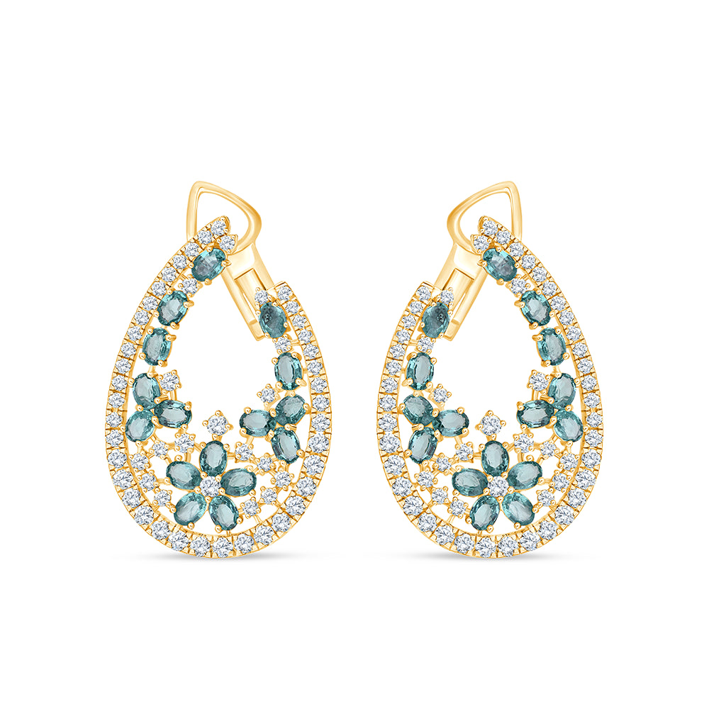 Oval Cut Emerald Stone Earrings