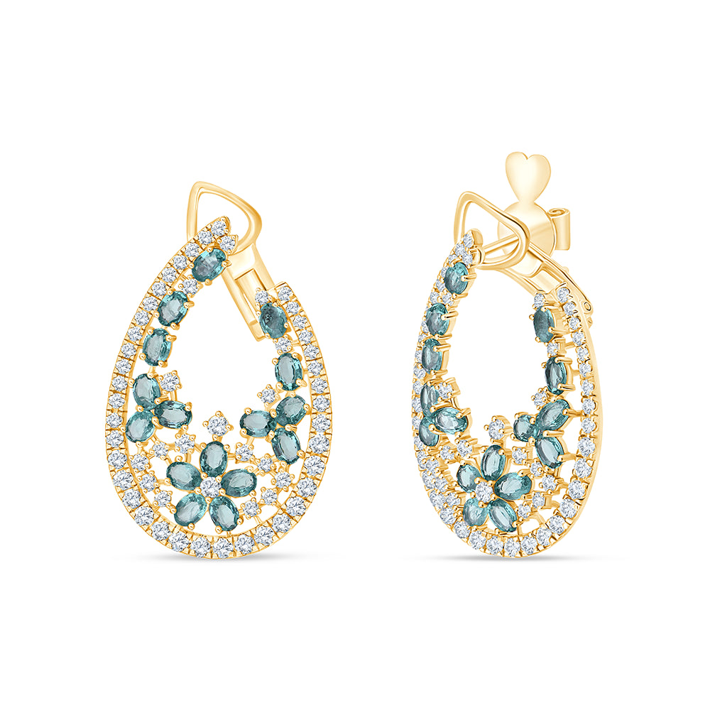 Oval Cut Emerald Stone Earrings
