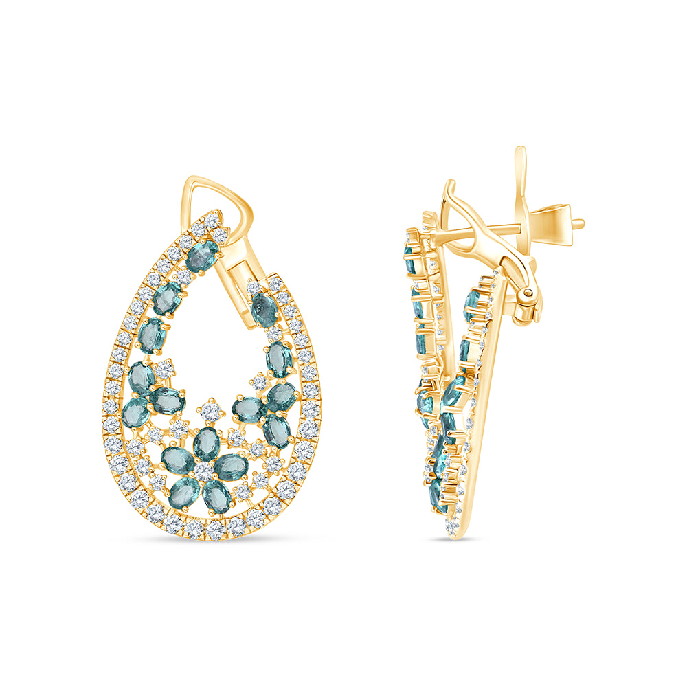 Oval Cut Emerald Stone Earrings