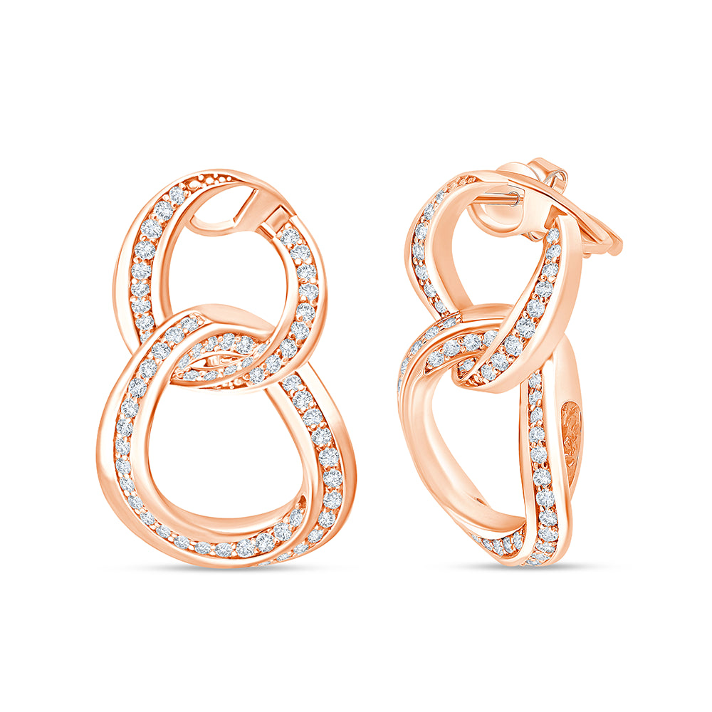 Brilliant Cut Infinity Link Earrings