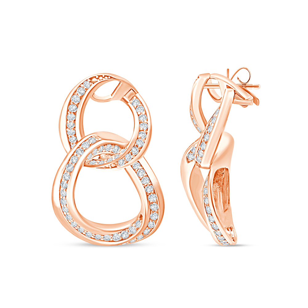 Brilliant Cut Infinity Link Earrings