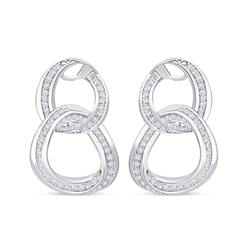Brilliant Cut Infinity Link Earrings