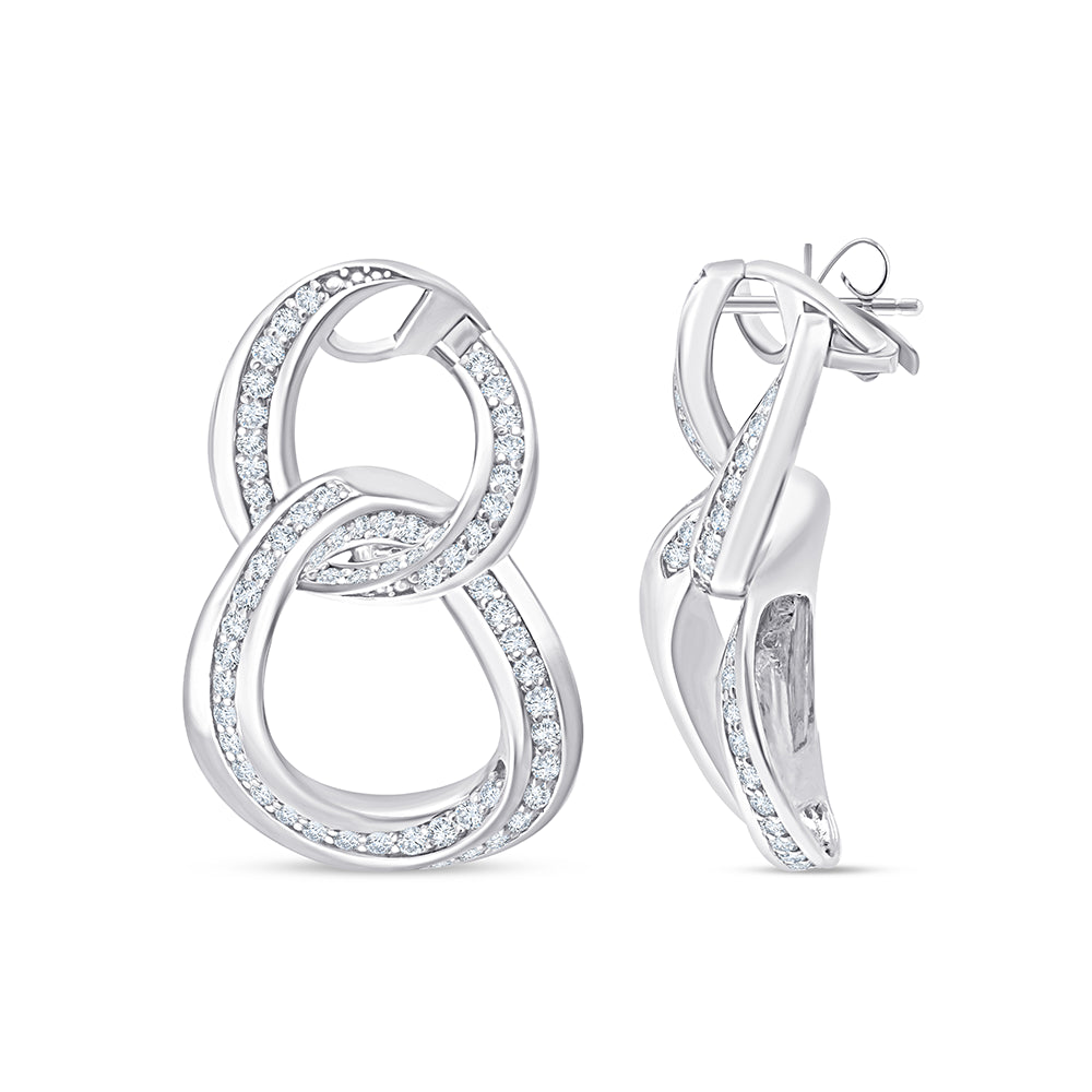 Brilliant Cut Infinity Link Earrings