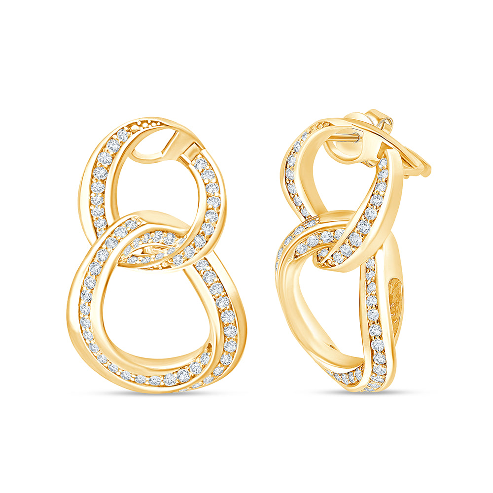 Brilliant Cut Infinity Link Earrings