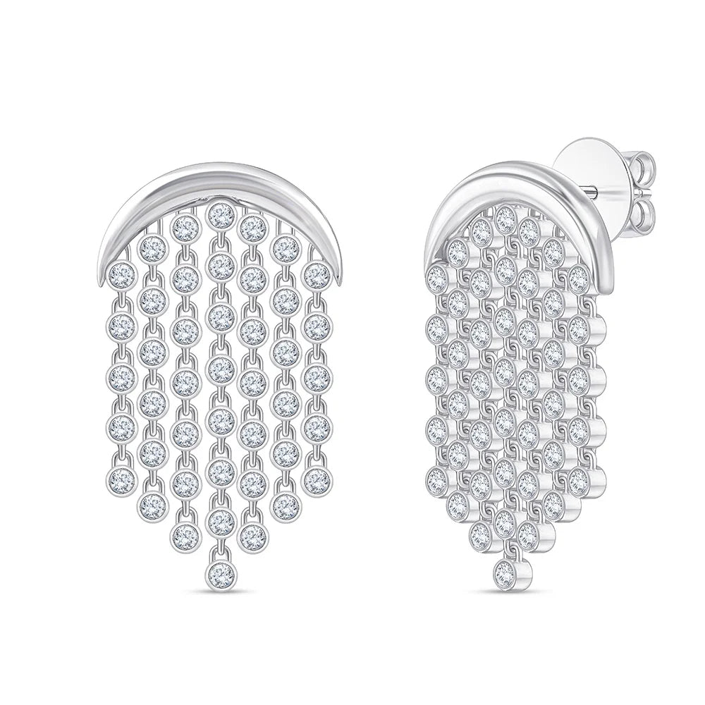 Brilliant Cut Waterfall Drop Earrings