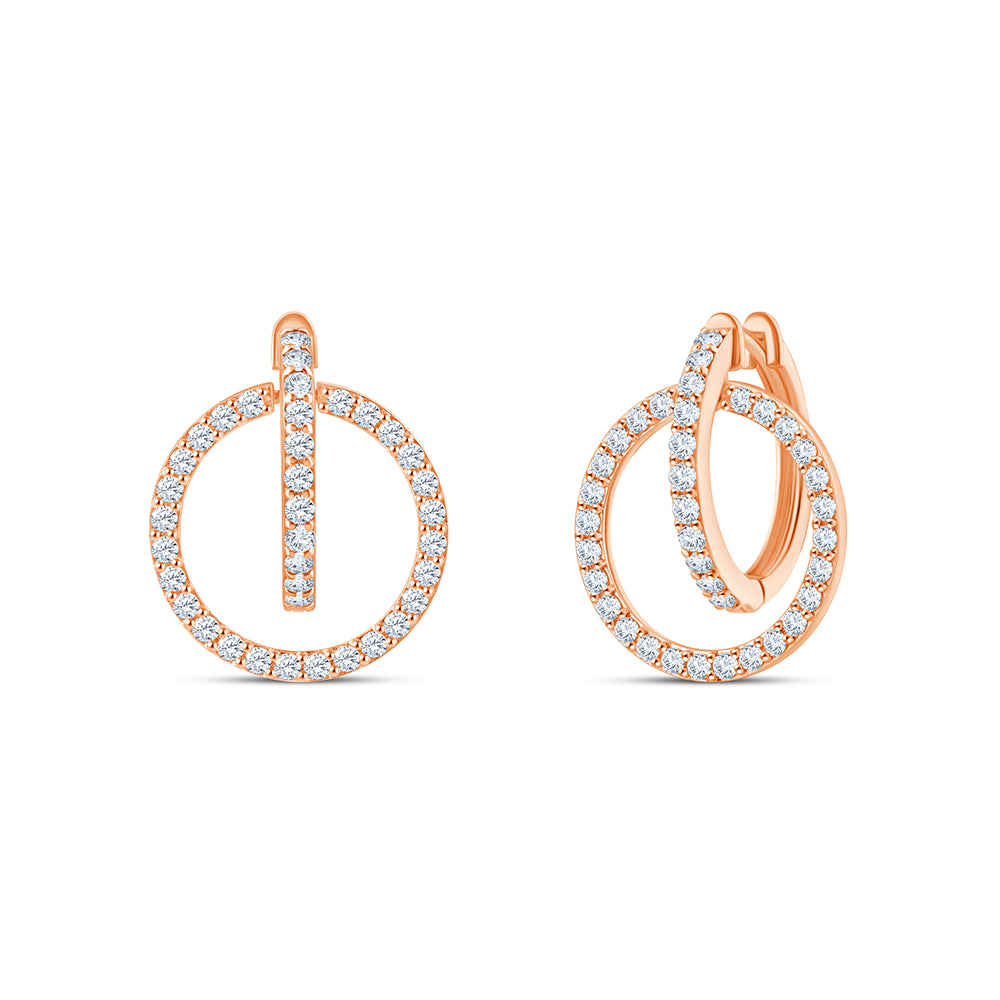 Brilliant Cut Circle & Bar Hoop Earrings