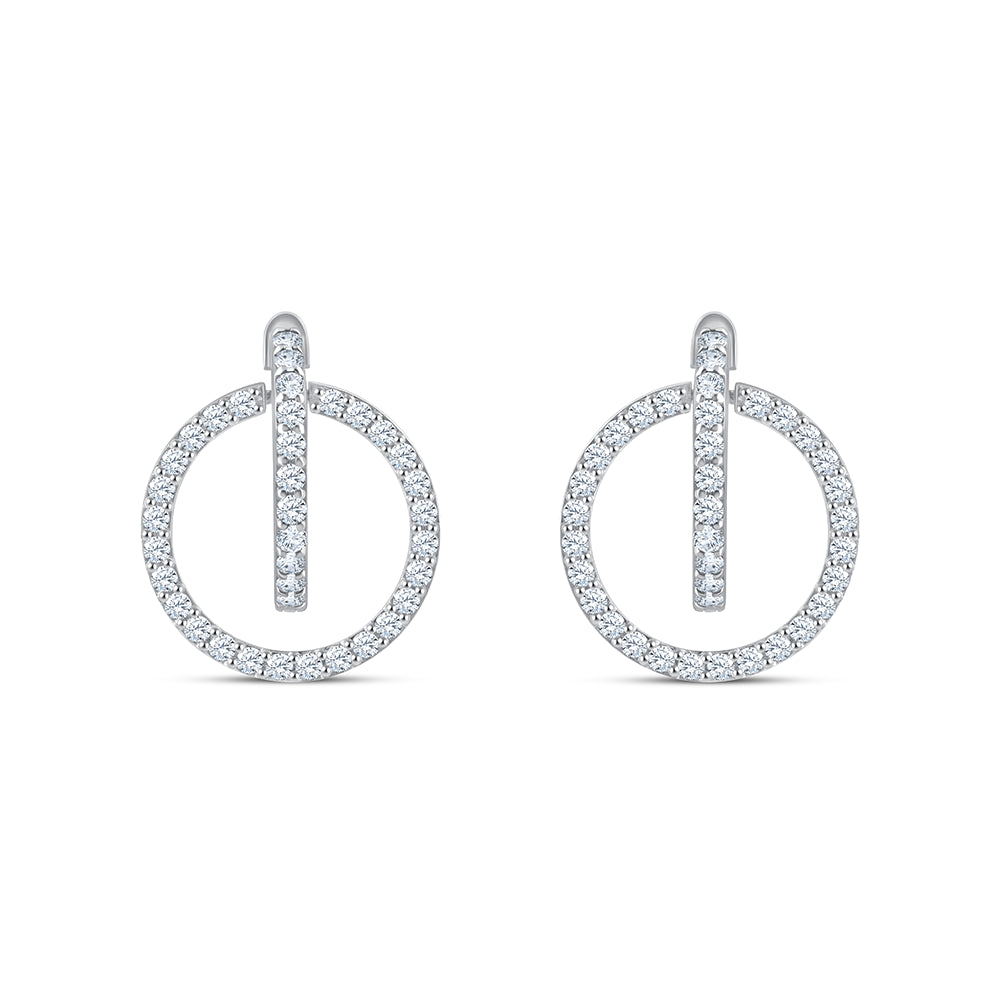 Brilliant Cut Circle Bar Hoop Earrings