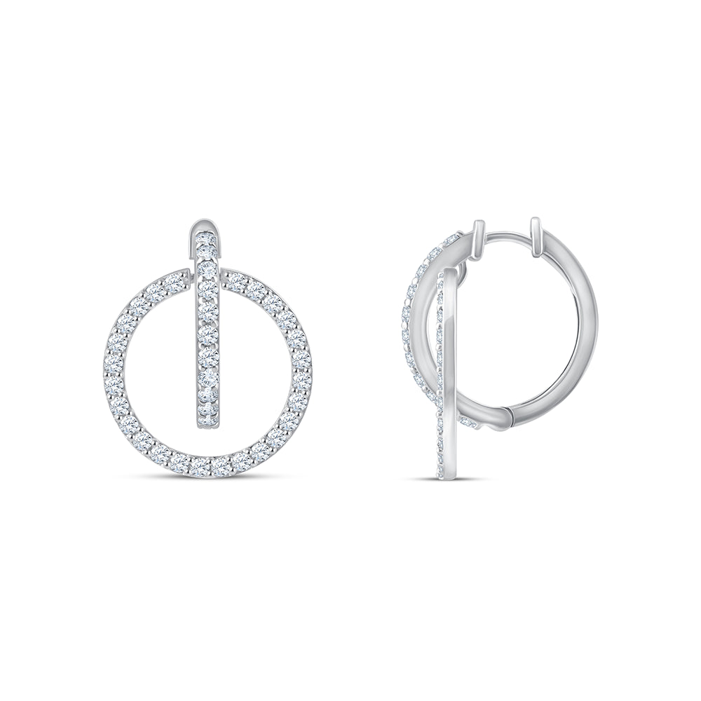 Brilliant Cut Circle Bar Hoop Earrings