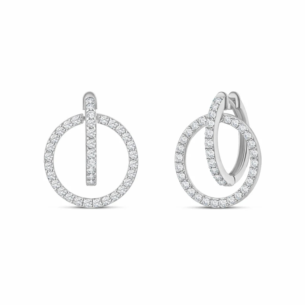 Brilliant Cut Circle & Bar Hoop Earrings