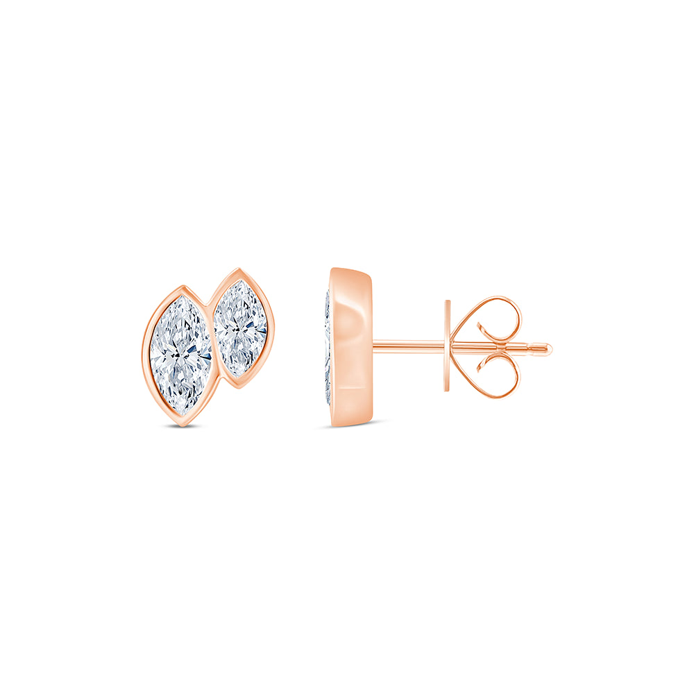 Marquise Cut Twin Stud Earrings