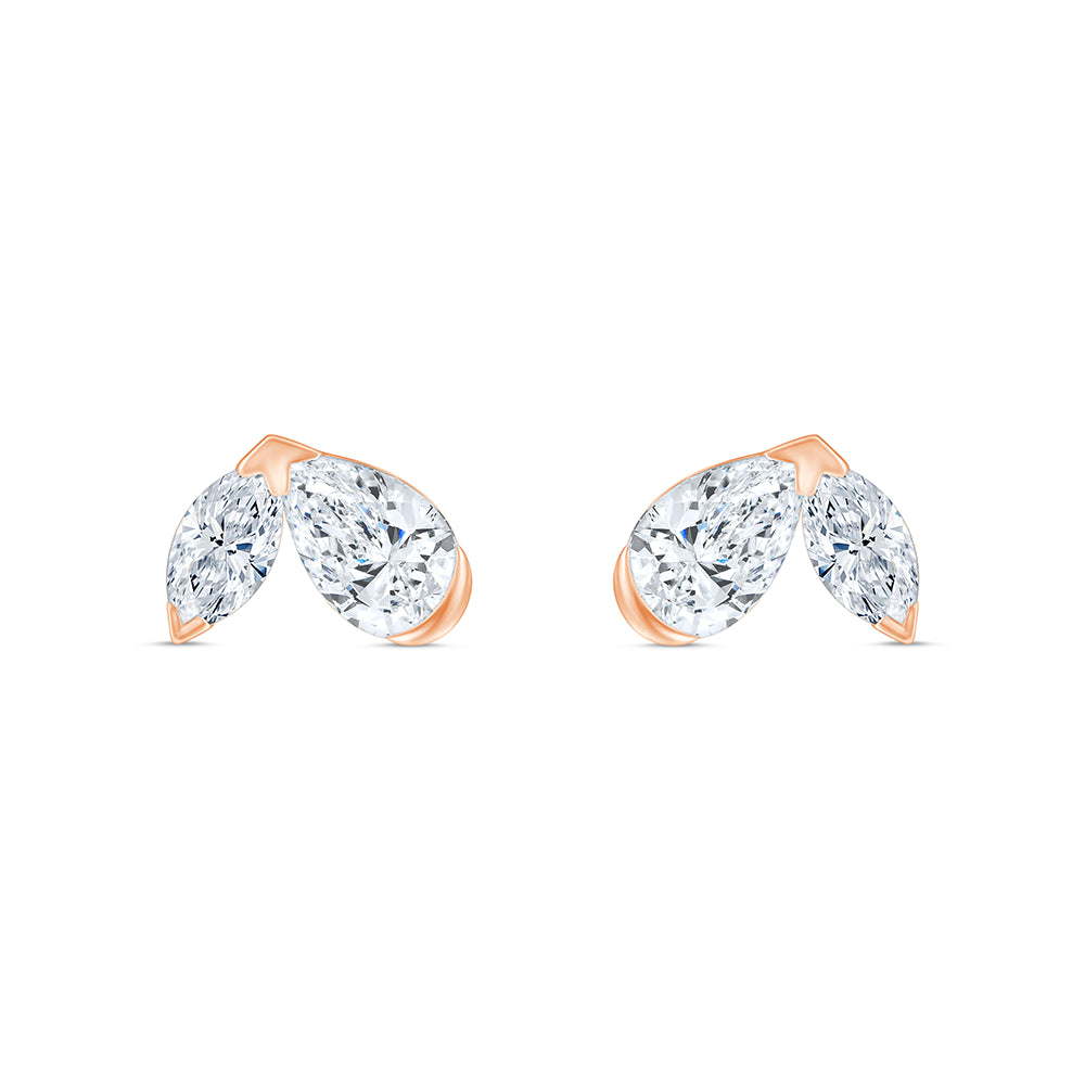 Pear Marquise Cut Toi et Moi Stud Earrings