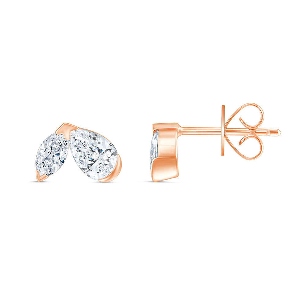 Pear Marquise Cut Toi et Moi Stud Earrings