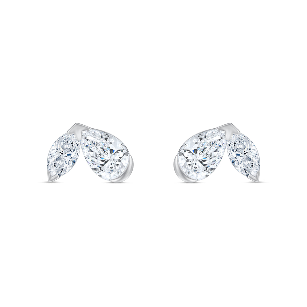 Pear Marquise Cut Toi et Moi Stud Earrings