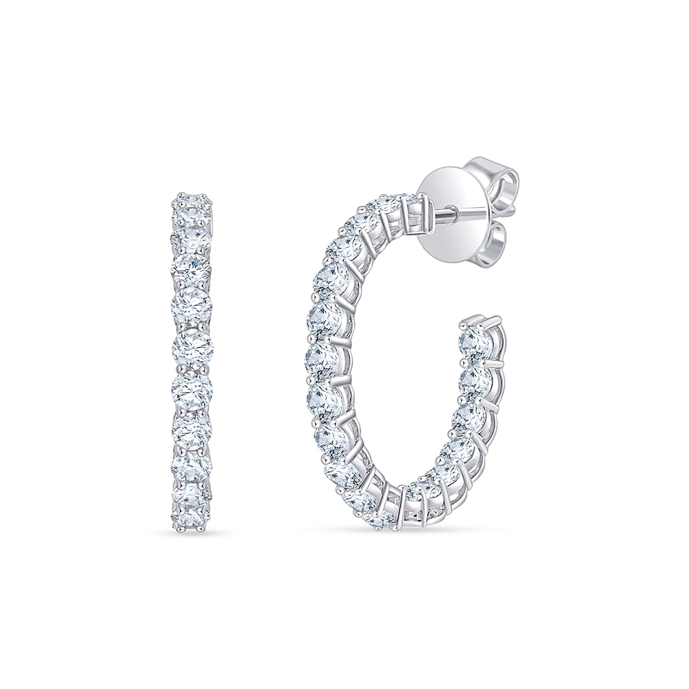 Brilliant Cut Classic Hoop Earrings