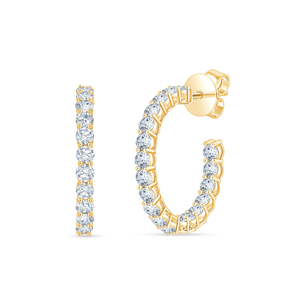 Brilliant Cut Classic Hoop Earrings