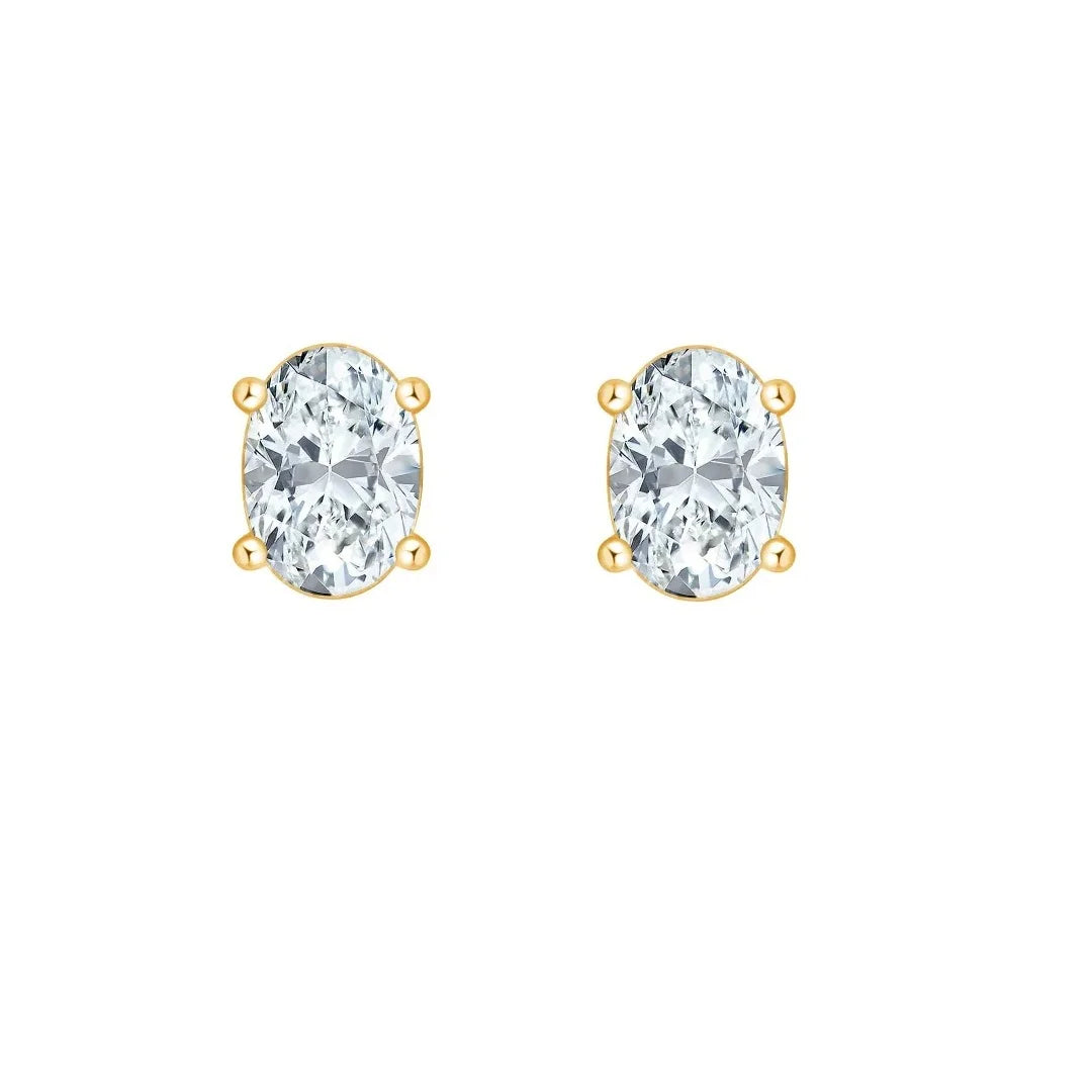 Oval Cut Stud Earrings