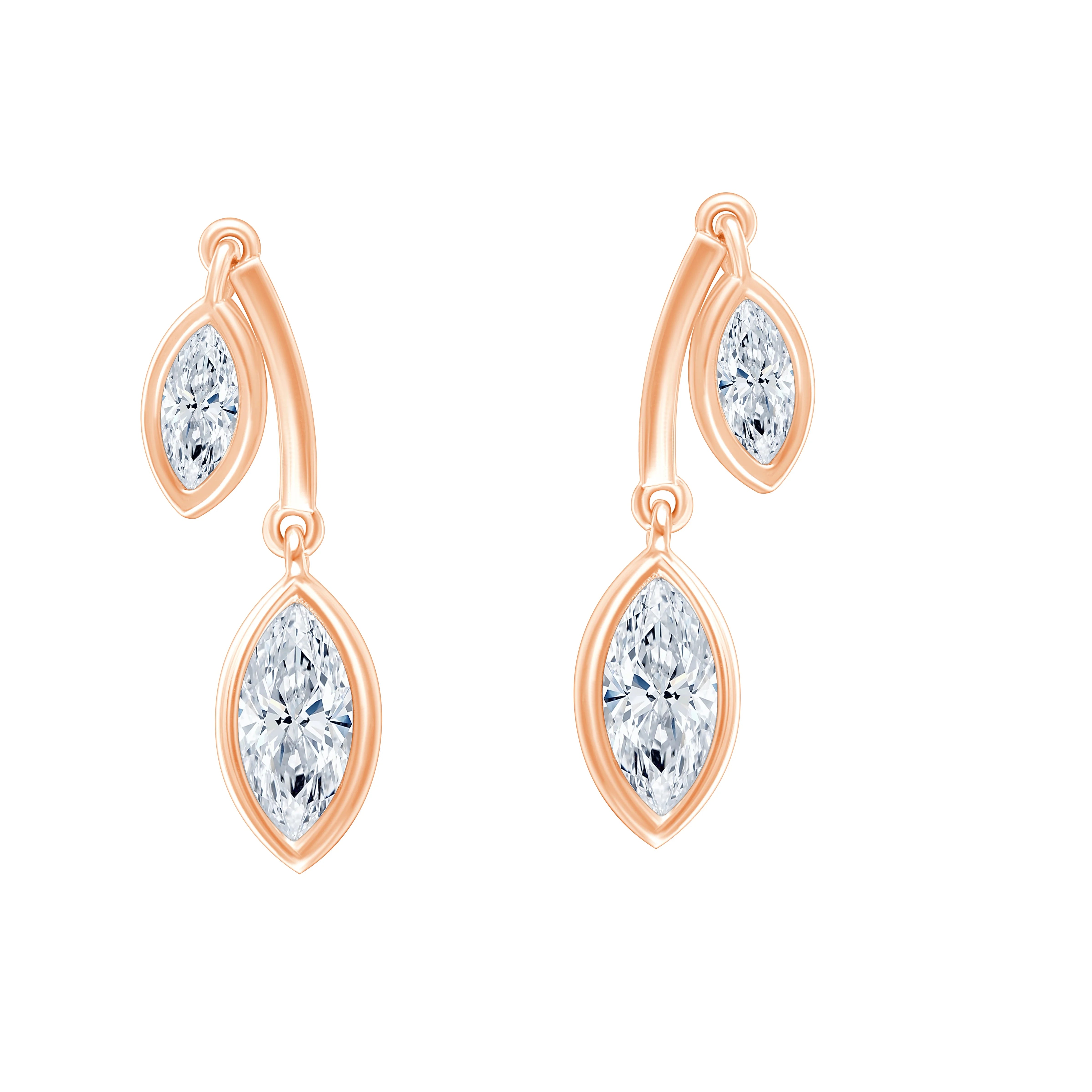 Marquise Cut Twin Drop Earrings