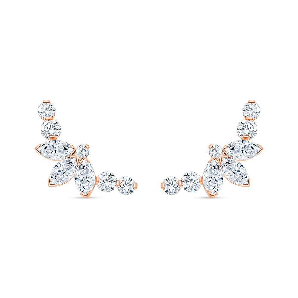 Marquise Pear Cut Ear Climbers