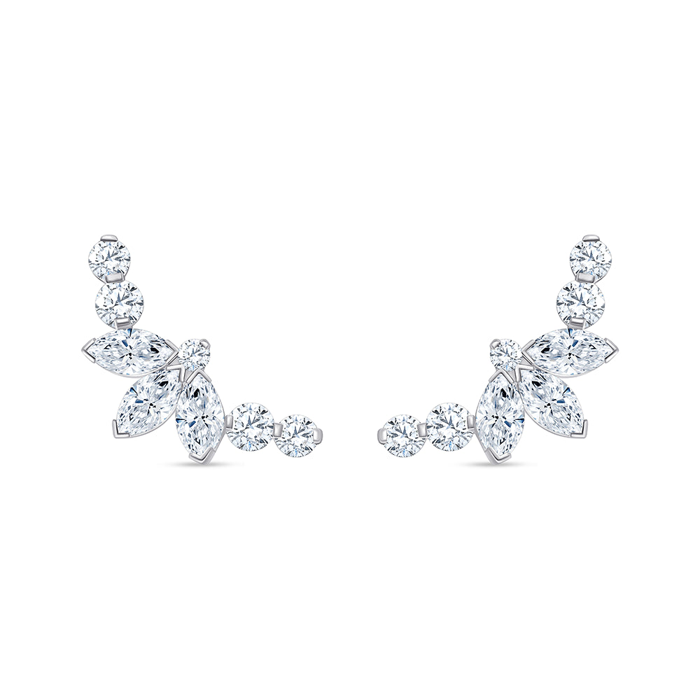 Marquise Pear Cut Ear Climbers
