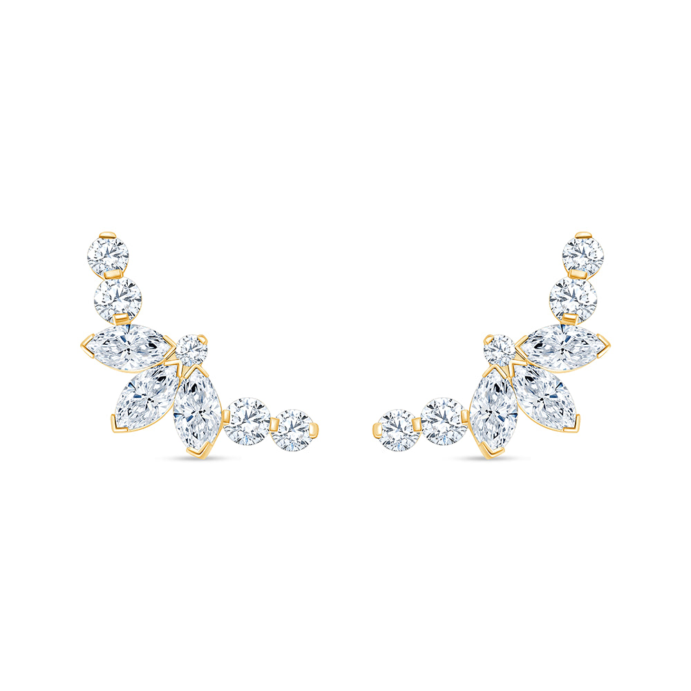 Marquise Pear Cut Ear Climbers