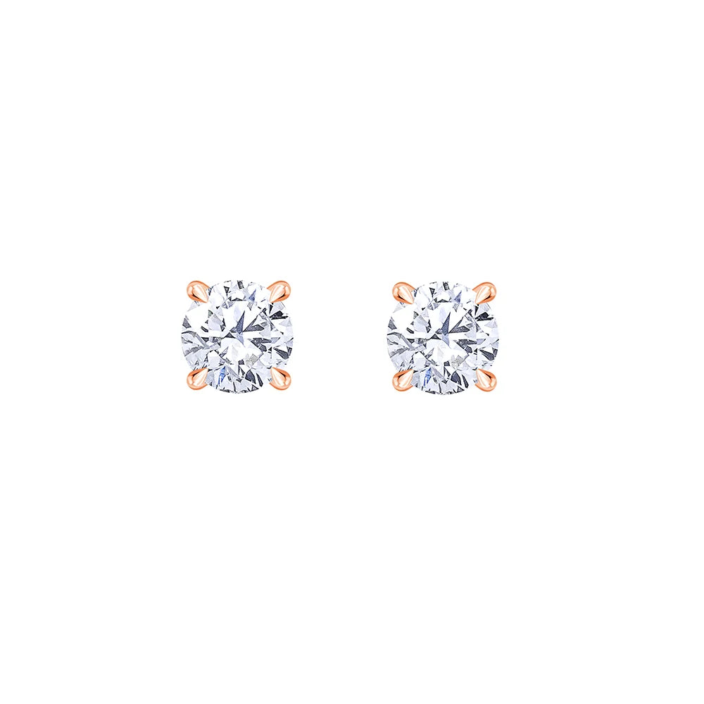 2 Carat Brilliant Cut Solitaire Stud Earrings