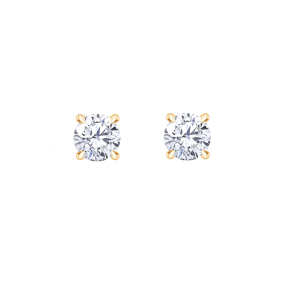 2 Carat Brilliant Cut Solitaire Stud Earrings
