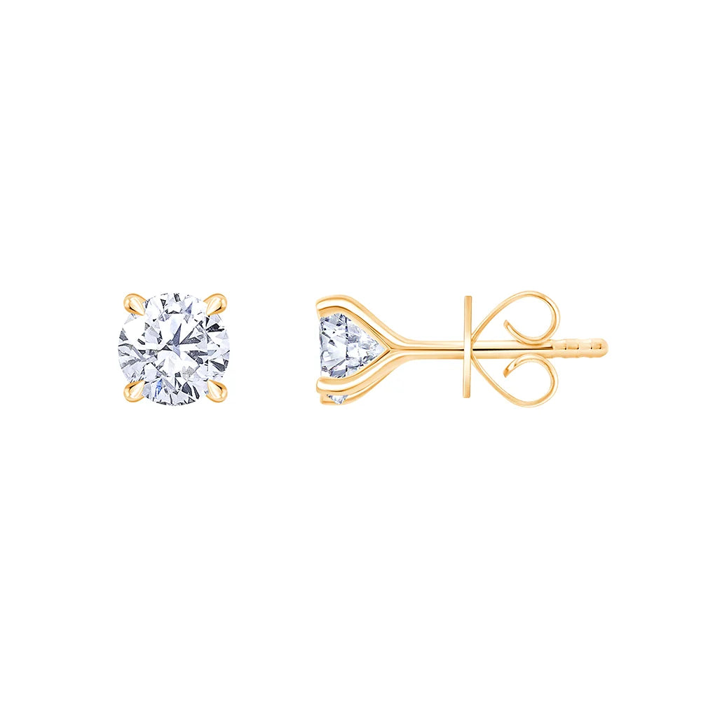 2 Carat Brilliant Cut Solitaire Stud Earrings