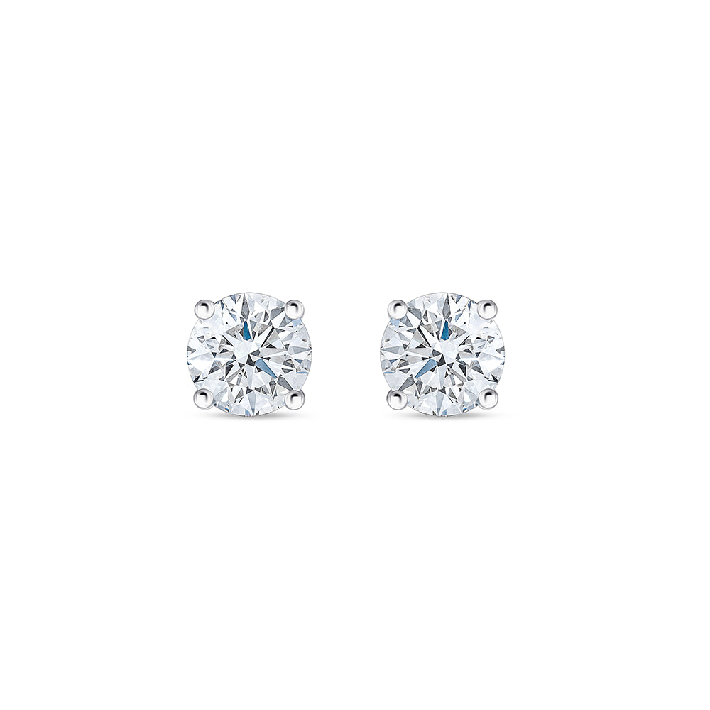 12 Carat Brilliant Cut Solitaire Stud Earrings