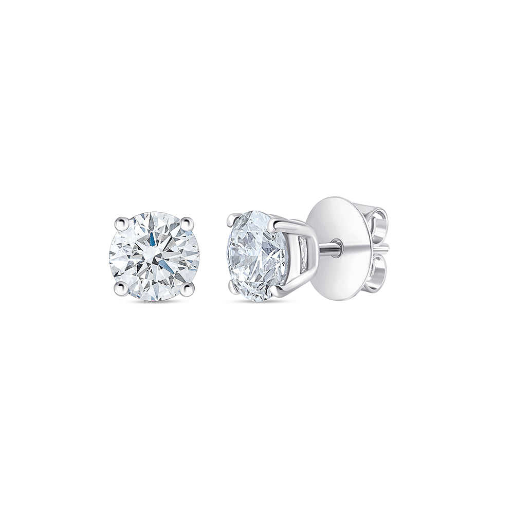12 Carat Brilliant Cut Solitaire Stud Earrings