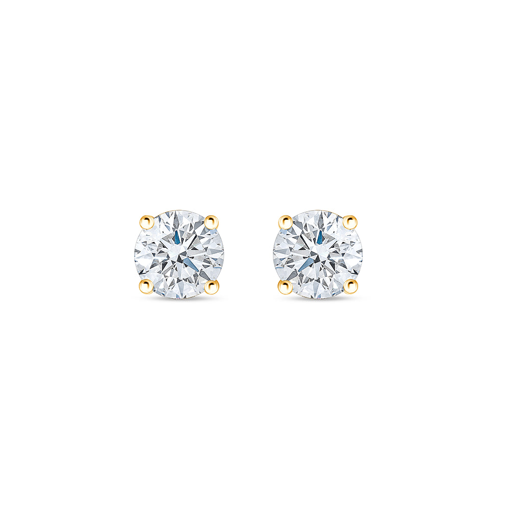 12 Carat Brilliant Cut Solitaire Stud Earrings