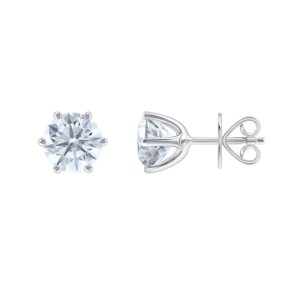 4 Carat Brilliant Cut Solitaire Stud Earrings