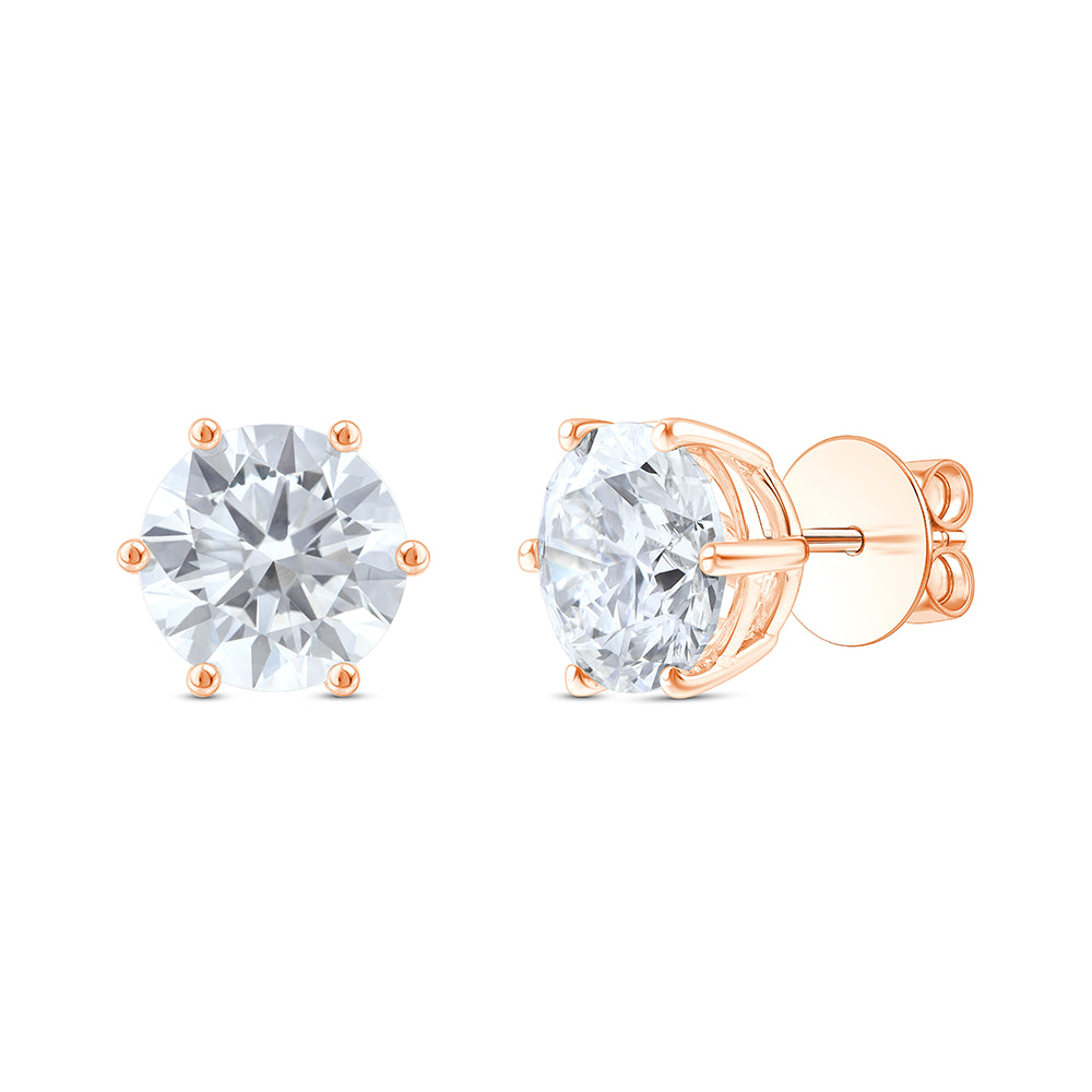 10 Carat Brilliant Cut Solitaire Stud Earrings