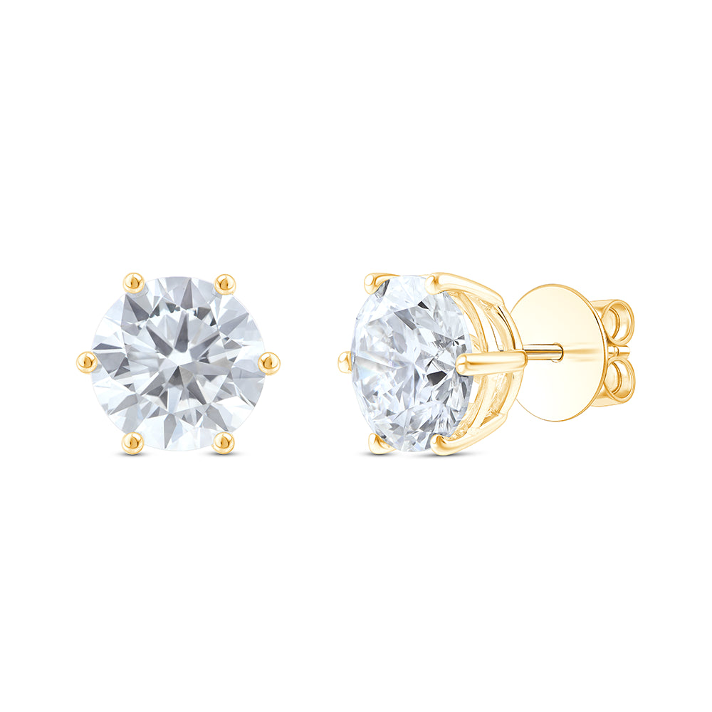 10 Carat Brilliant Cut Solitaire Stud Earrings