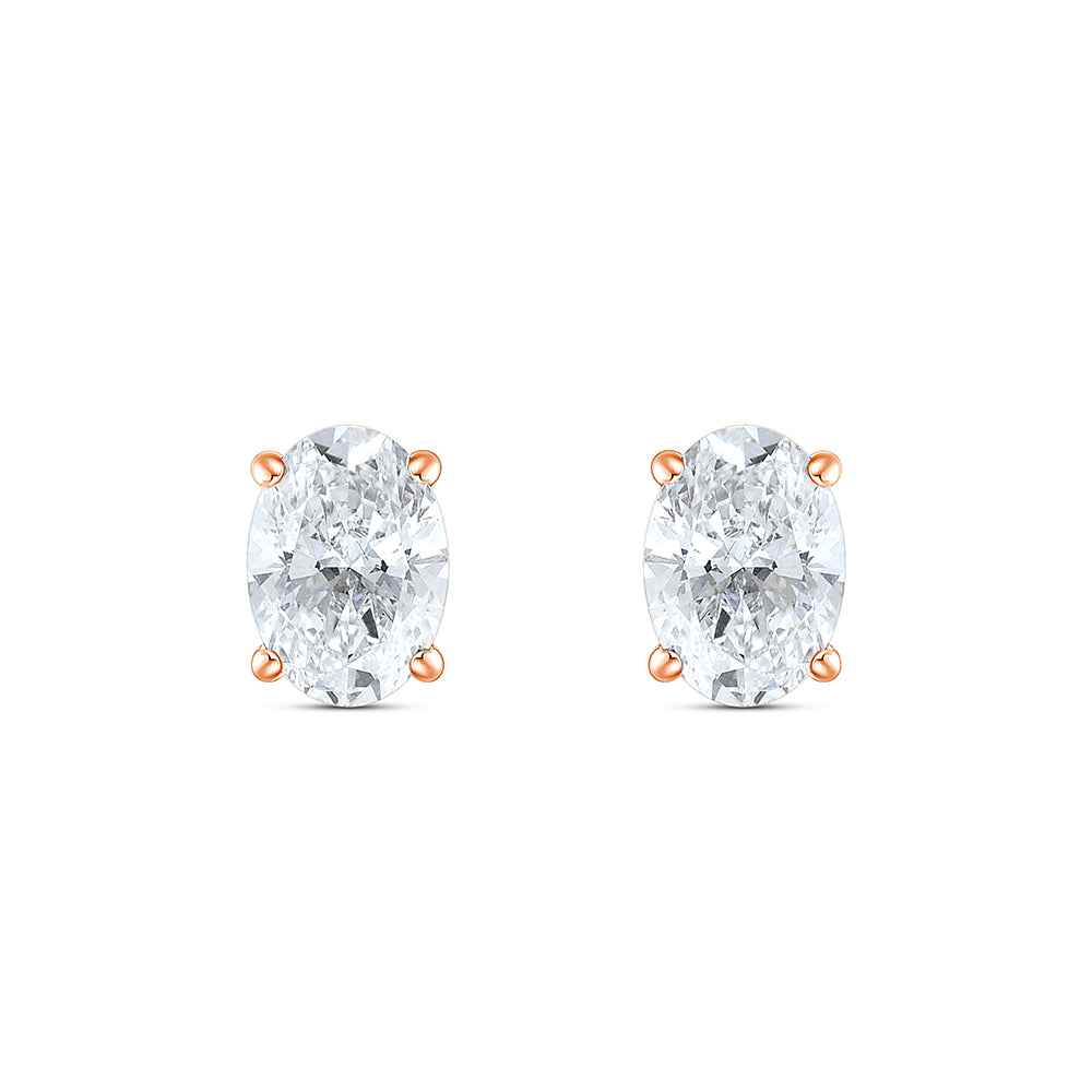 1 Carat Oval Cut Solitaire Stud Earrings