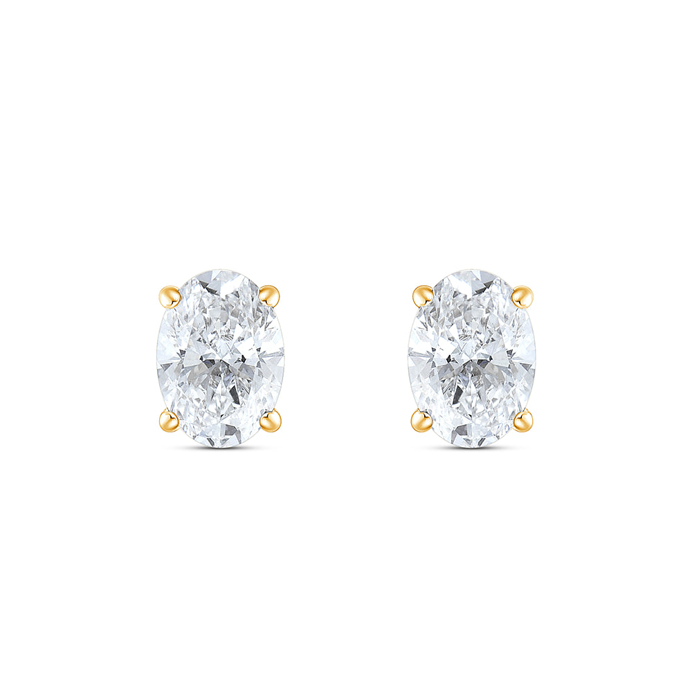 1 Carat Oval Cut Solitaire Stud Earrings