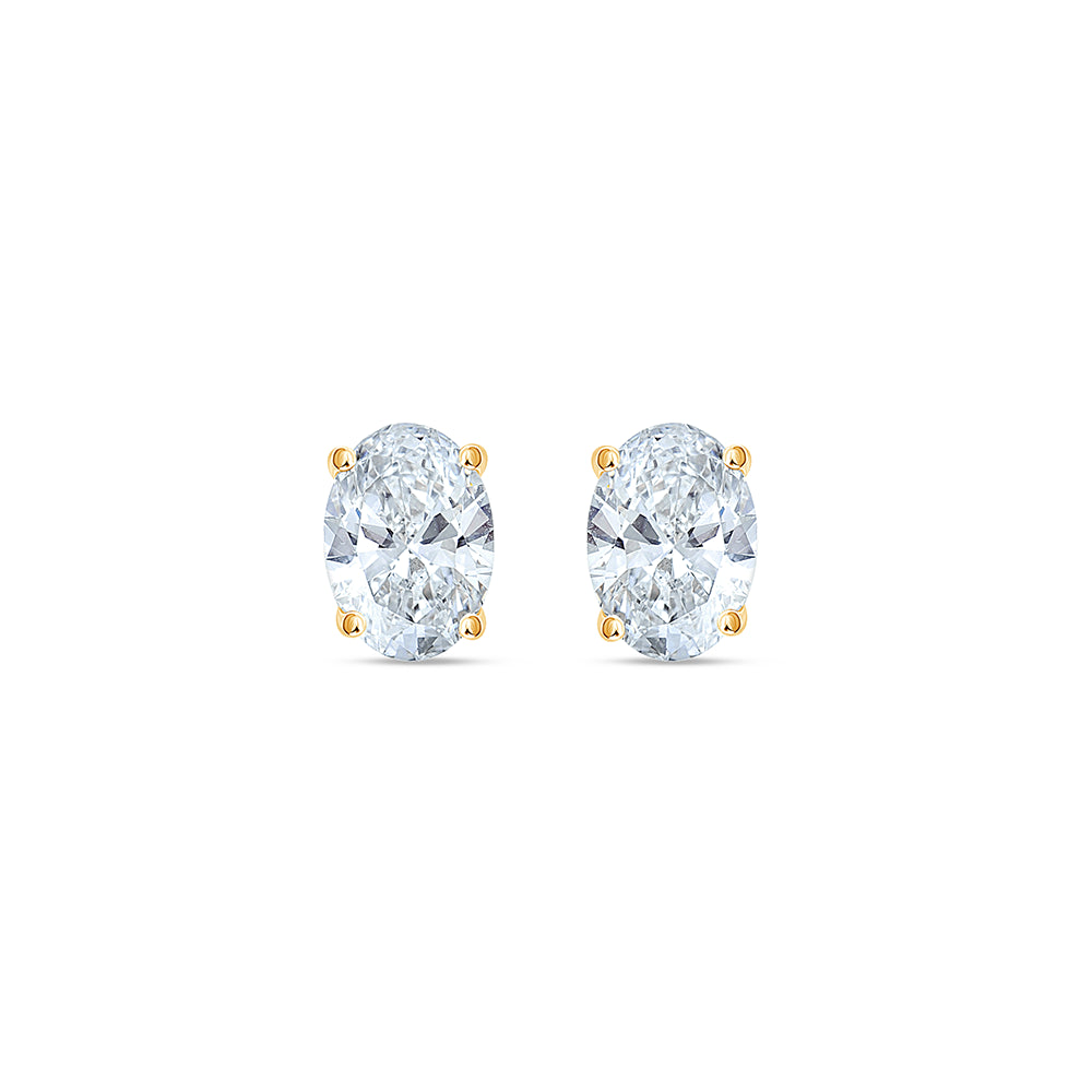2 Carat Oval Cut Solitaire Stud Earrings