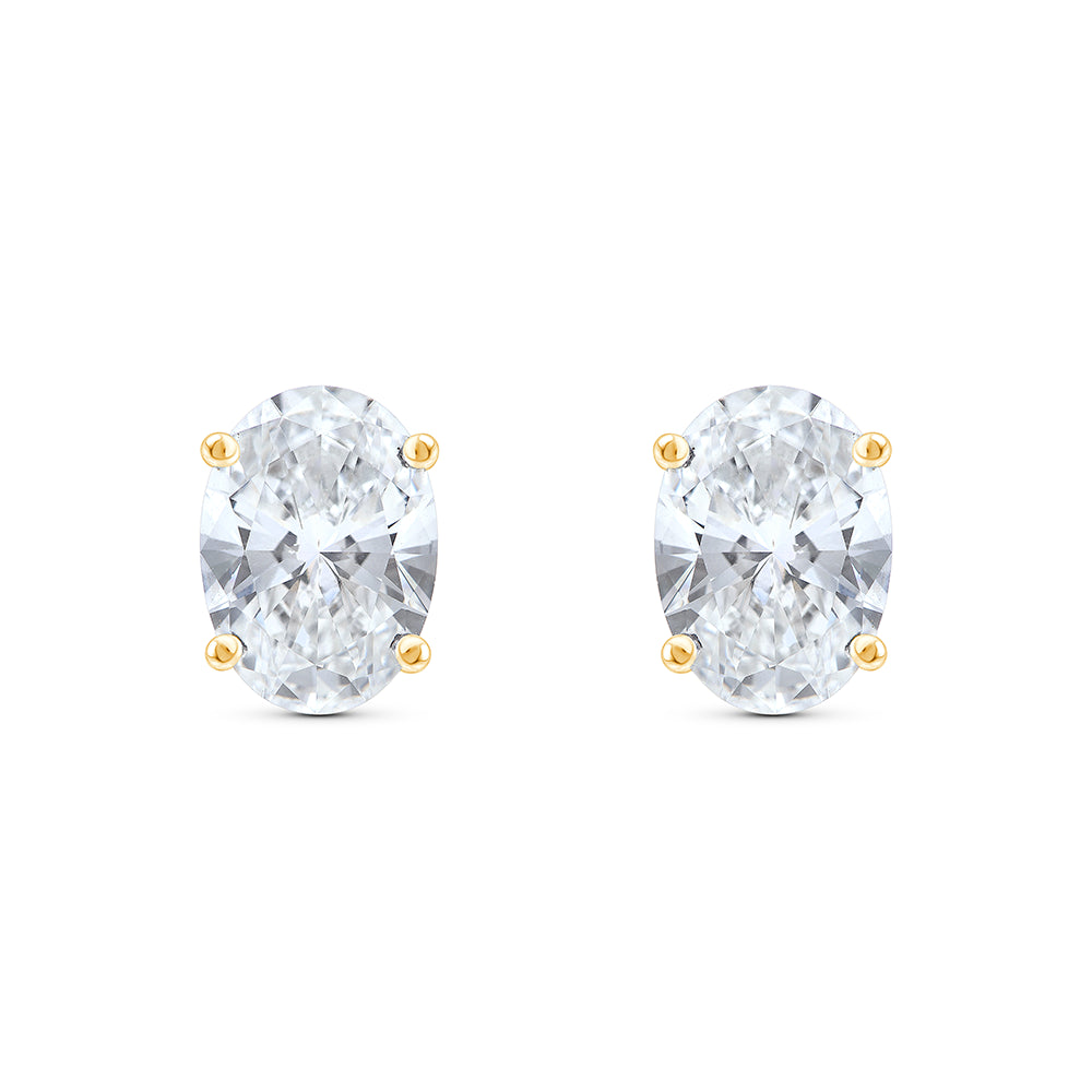 6 Carat Oval Cut Solitaire Stud Earrings