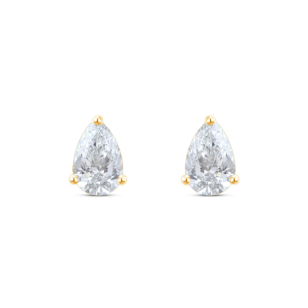 1 Carat Pear Cut Solitaire Stud Earrings