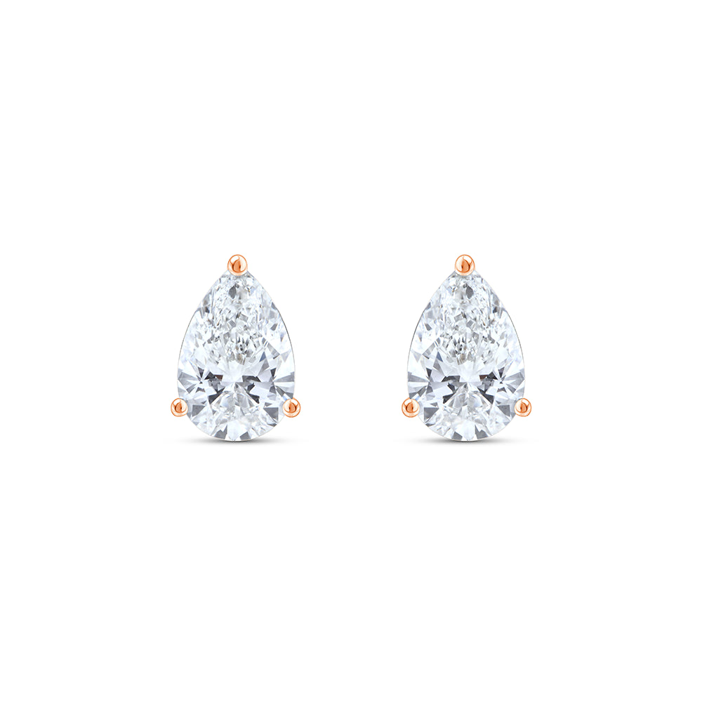 6 Carat Pear Cut Solitaire Stud Earrings