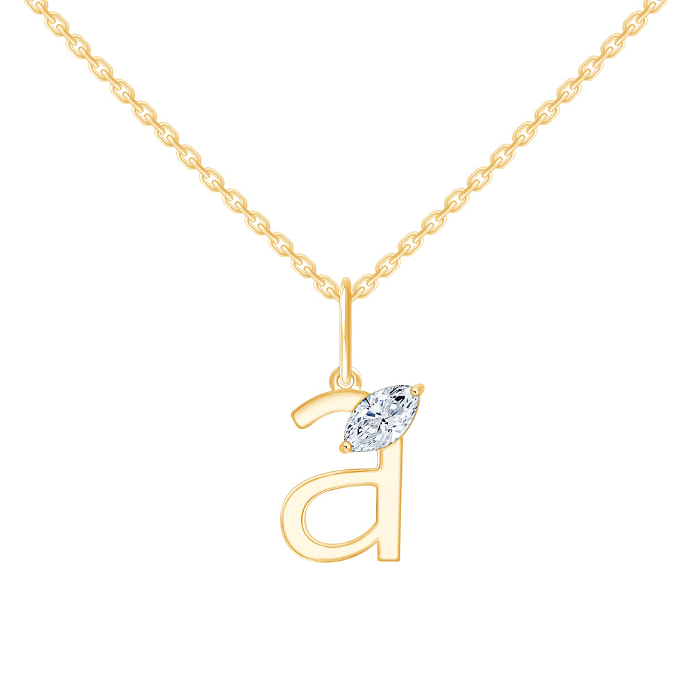 Marquise Cut Initial A Pendant