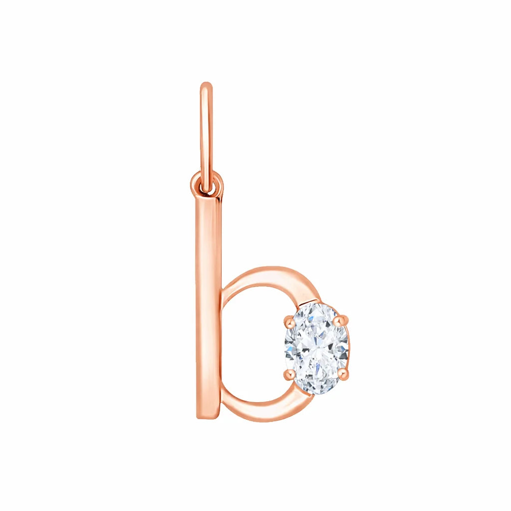 Oval Cut Initial B Pendant