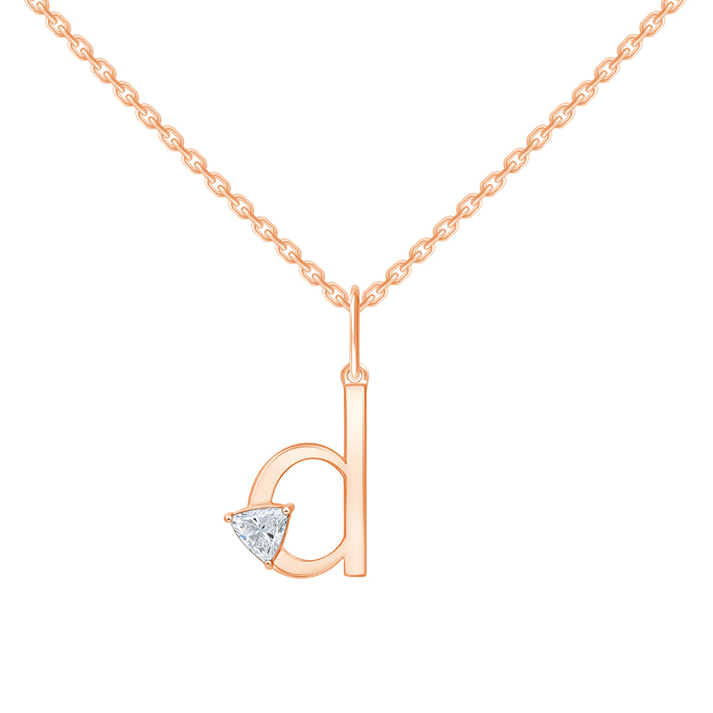 Trillion Cut Initial D Pendant