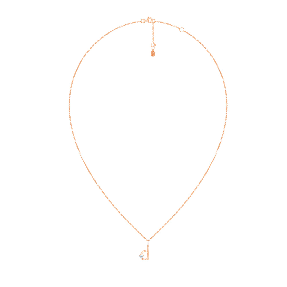Trillion Cut Initial D Pendant