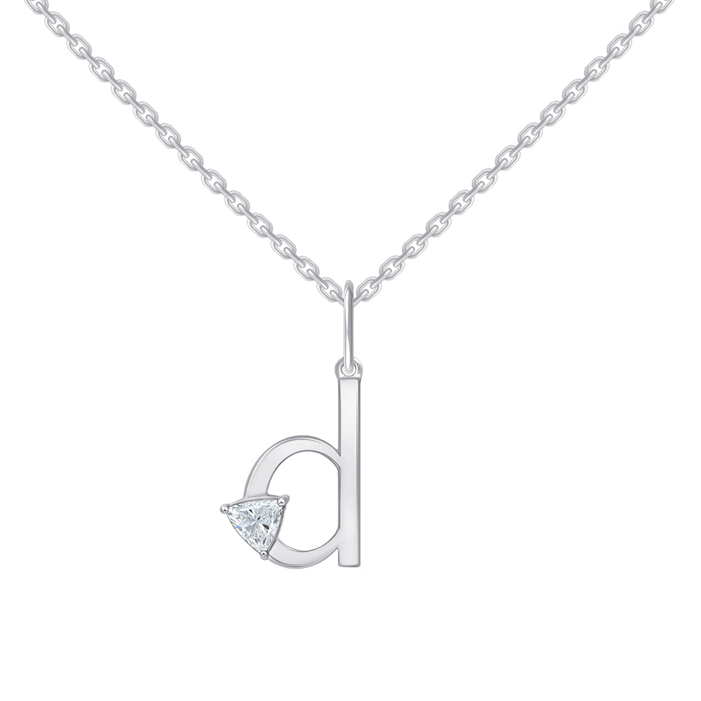 Trillion Cut Initial D Pendant