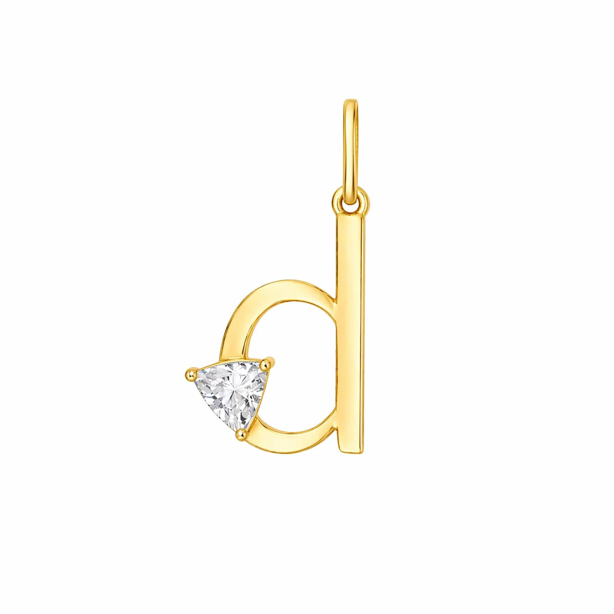 Trillion Cut Initial D Pendant